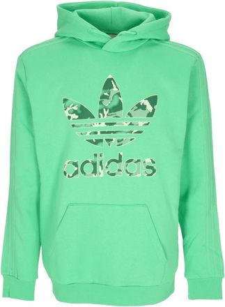 adidas Hoodies, male, Green, Size: XL Green Camo Hoodie Long Sleeve Graphic