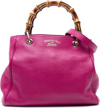 Gucci Pre-owned Handbags, female, Pink, Size: ONE SIZE Pre-owned Leather Top Handle Bag