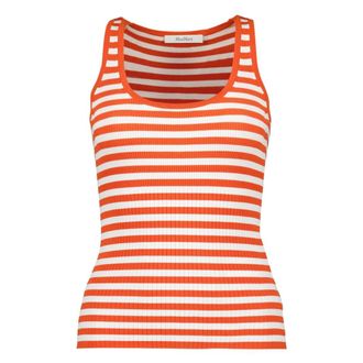 Max Mara Tops, Dames, Rood, S, Ribgebreide gestreepte tanktop