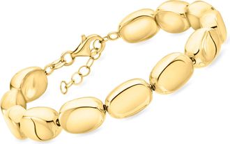 Ross-Simons Italian 18kt Gold Over Sterling Nugget Bracelet