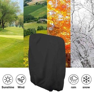 No Brand Funda Impermeable Para Silla Plegable De Exterior, Protector Resistente A La Intemperie Para Muebles De Jard&iacute;n, Terraza Y Balc&oacute;n, Color Negro