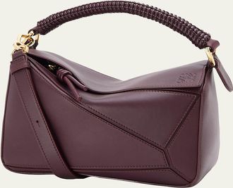 Loewe Puzzle Small Woven Top-Handle Bag in Leather