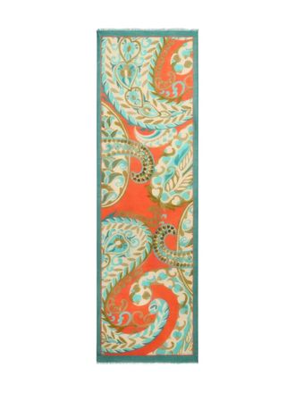 Etro Sciarpa con frange e motivo paisley - Arancione