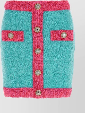 Balmain leone skirt with button and textured trim