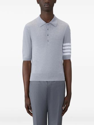Thom Browne Polo con dettaglio a quattro righe - Grigio