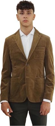 AT.P. CO Bruin Velvet Jas - Heren - Blazers - Bruin - 3XL - Katoen - Jassen