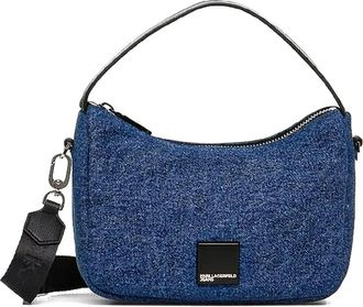 Karl Lagerfeld Borsa a tracolla Box Logo denim - Blu