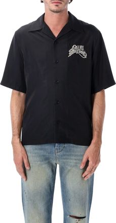 Amiri Hollywood Embroidered Logo Short-Sleeve Camp Shirt