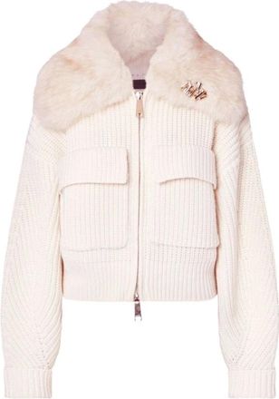 Liu Jo Chaqueta de punto con cuello de pelo sint&eacute;tico - Jackets - Mujer - Blanco - S