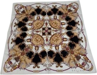 Celine Pre-owned Baroque Print Sjaal - Dames - Vintage Accessoires - Veelkleurig - ONE Size - Katoen - Vintage