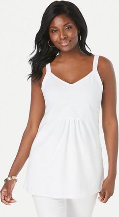 Jessica London Stretch Cotton Shirred Tank in Dark Sapphire at Nordstrom, Size 24