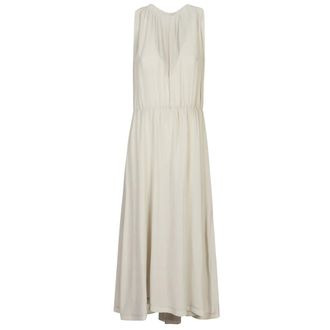 Crida Milano Kleedjes, Dames, Beige, 3Xs, Beatrice dEste Midi Jurk