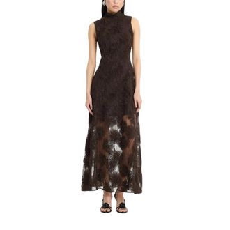 Rotate ROTATE Birger Christensen, Maxi Dresses, female, Brown, Size: L Rotate Dresses