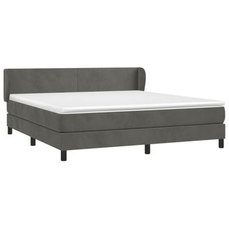 vidaXL Vidaxl - Cama Box Spring Con Colch&oacute;n Terciopelo Gris Oscuro 180x200 Cm