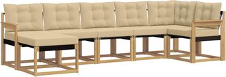 vidaXL Conjunto De Sof&aacute;s De Exterior 7 Uds. Y Beige Vidaxl