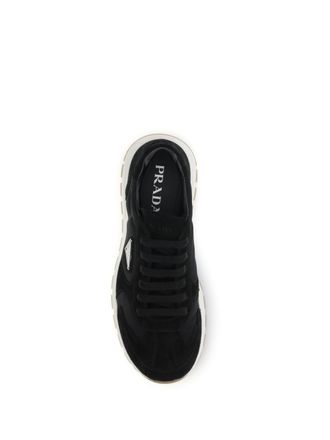 Prada Mens Prax 01 Re-Nylon Sneakers Black Recycled Polyamide Lace-Up Shoes Flat