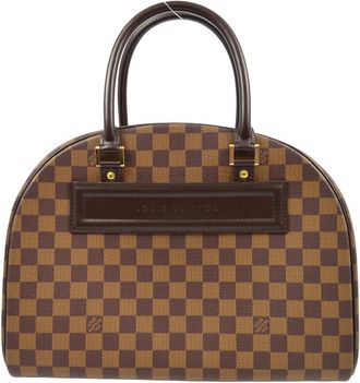 Louis Vuitton Nolita Satchel Damier Brown Canvas Handbag (Pre-Owned)