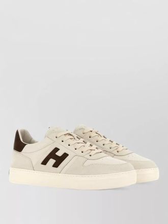 Hogan h668 leather low top lace up sneakers