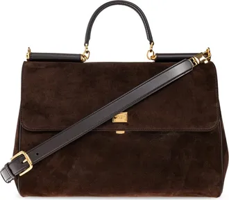 Dolce & Gabbana Tassen, Dames, Bruin, ONE Size, Leer, Handtas My Sicily