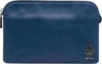 Prada Pre-owned Clutches, female, Blue, Size: ONE SIZE Pre-owned Clutch Bag