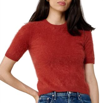 Autumn Cashmere Cropped Short Sleeve Crew Tee In Ginger