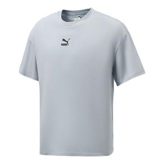 Puma Sports Running Training Gym Breathable Round Neck Short Sleeve Light Blue 533100-61