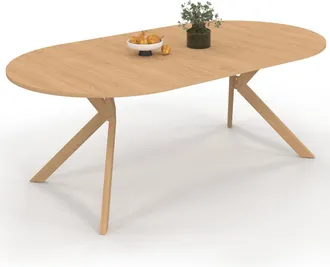 IDMarket Alix Tavolo Da Pranzo Rotondo Allungabile Per 4-10 Persone Con Gamba A Ragno Effetto Faggio 110-200 Cm