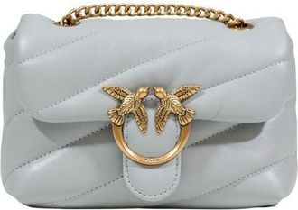 Pinko Gray Leather Womens Handbag