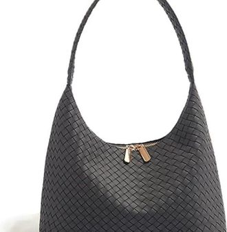 Seward Leather Hobo Bags for Women Small Soft Shoulder Purse Slouchy Tote Handbags with Double Zipper