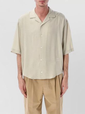 Ami silk shirt notched collar short sleeves