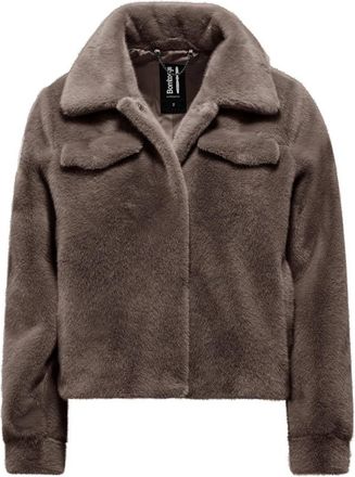 Bomboogie Faux Fur & Shearling Jackets, female, Brown, Size: XL Eco-Fur Collar Jacket
