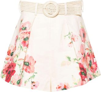 Zimmermann Lightburst Tuck shorts - women - Cotton/Linen/Flax - 2 - Neutrals