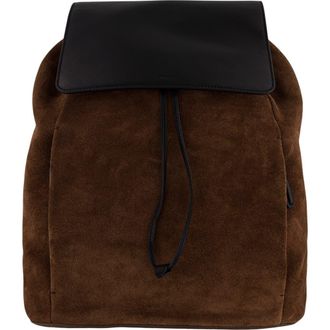 Vince Drayton Suede Flap Backpack in Chocolate at Nordstrom