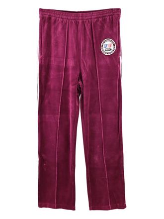 Saint Mxxxxxx logo-patch track pants - men - Cotton/Polyester - M - Red