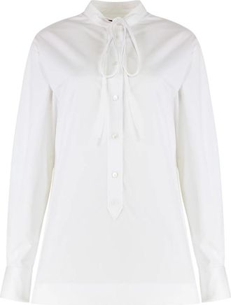 Gucci Katoenen Poplin Blouse - Dames - Blouses - Wit - M - Katoen - Overhemden