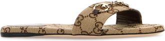 Gucci Womens Gg Fabric Slippers Monogram Flat Shoes