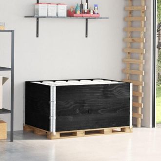 vidaXL vidaXL Paretali per Pallet 3 pz Neri 120x80cm Legno Massello di Pino