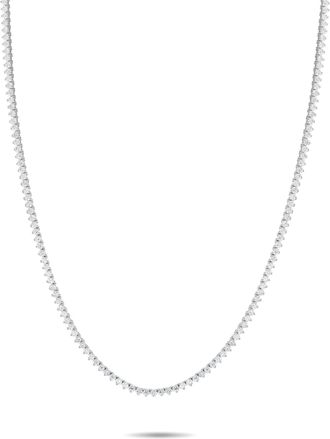 Luxury Bazaar 14K White Gold 7.25ct Lab-Grown Diamond Tennis Necklace MF15-072225