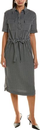 St. John Grid Print Shirtdress