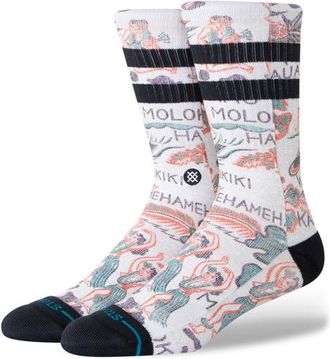 Stance Lei Lei Crew Socks in Grey at Nordstrom, Size Large