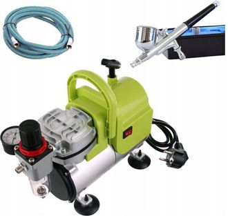 OEM Compresor De Modelado As18-3 Auto Stop De 4 Bar Con Mango Y Manguera Para Aer&oacute;grafo Bd-130 De 0,3 Mm