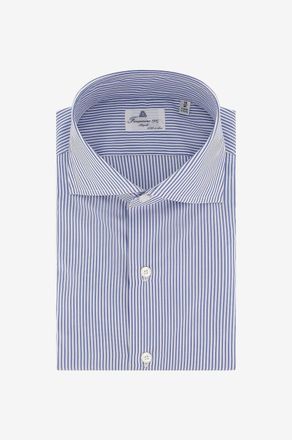 Finamore Fein gestreiftes Hemd aus Baumwolle