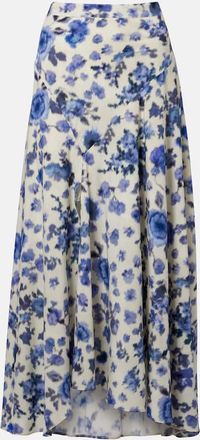 Isabel Marant Sakura floral silk-blend midi skirt