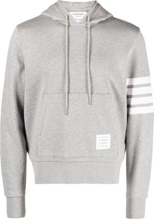 Thom Browne Hector-embroidered loopback hoodie - men - Cotton - 1 - Grey