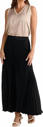 Brave & True Alias Pleated Maxi Skirt In Black