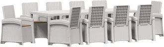 vidaXL Conjunto De Comedor De Jard&iacute;n 11 Uds. Blanco Y Topo Pp Vidaxl