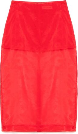 Frankie Shop Gonna midi Peri semi trasparente - Rosso