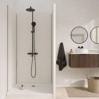 Aurlane Pack 3 Paneles Murales Aluminio Marfil 90+120+90x210 Y Perfiles Cromados