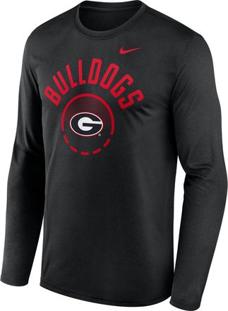 Nike Georgia Courtside Nike Mens Dri-FIT College Long-Sleeve T-Shirt in Black | 02TJ00AGBN-FFP