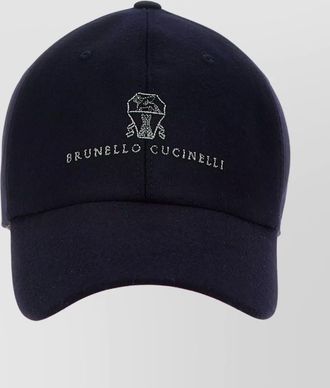Brunello Cucinelli embroidered logo cap with curved brim